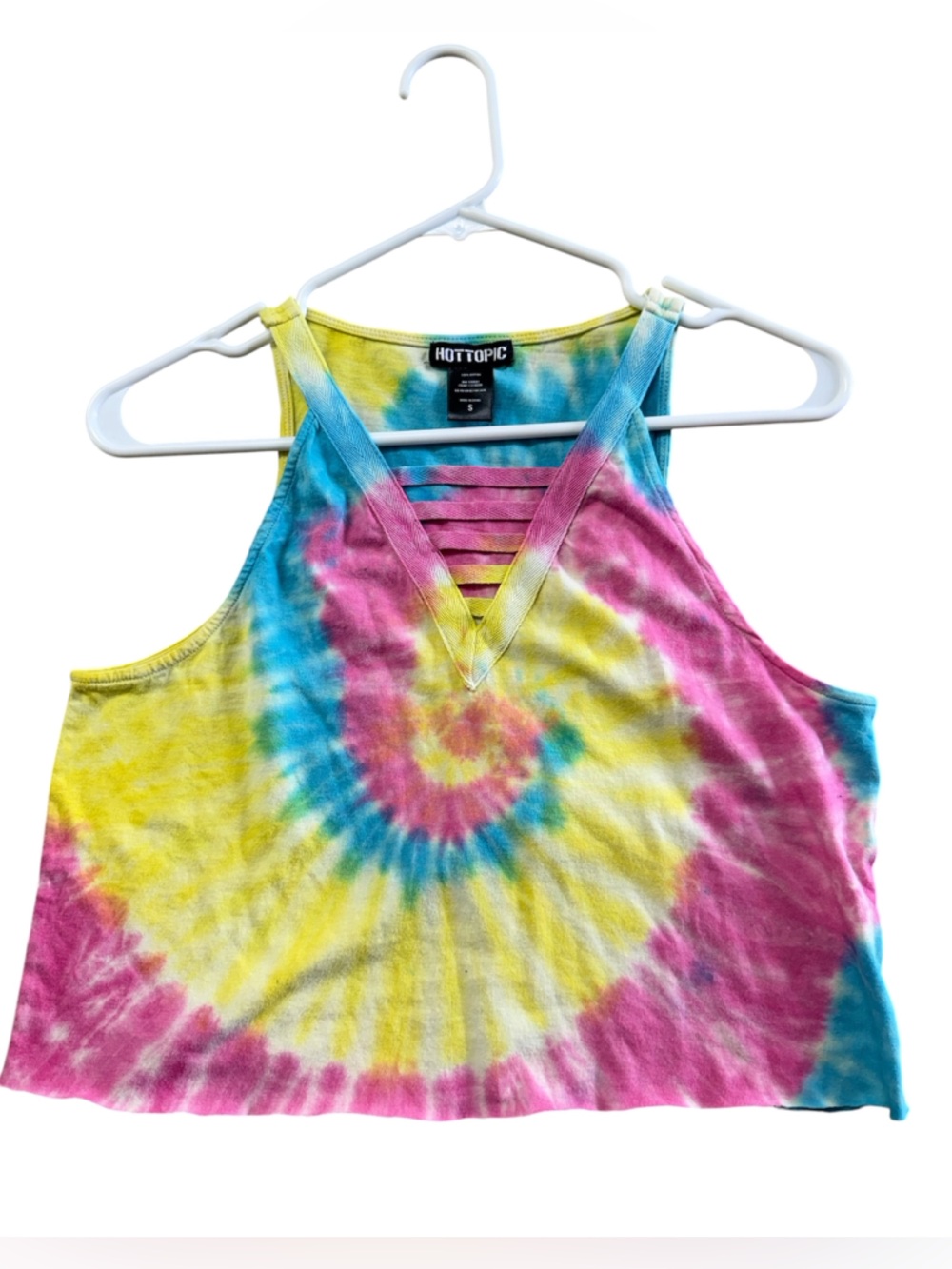Vintage Y2K Hot Topic Tie Dye Cropped Tank Top S 100% Cotton